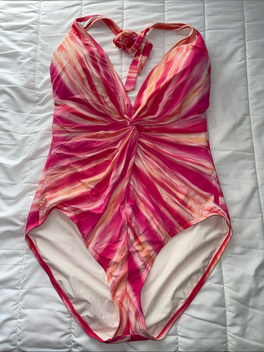 Contours by Coco Reef Pink Twist-Front One-Piece Swimsuit Size 16 (40D)